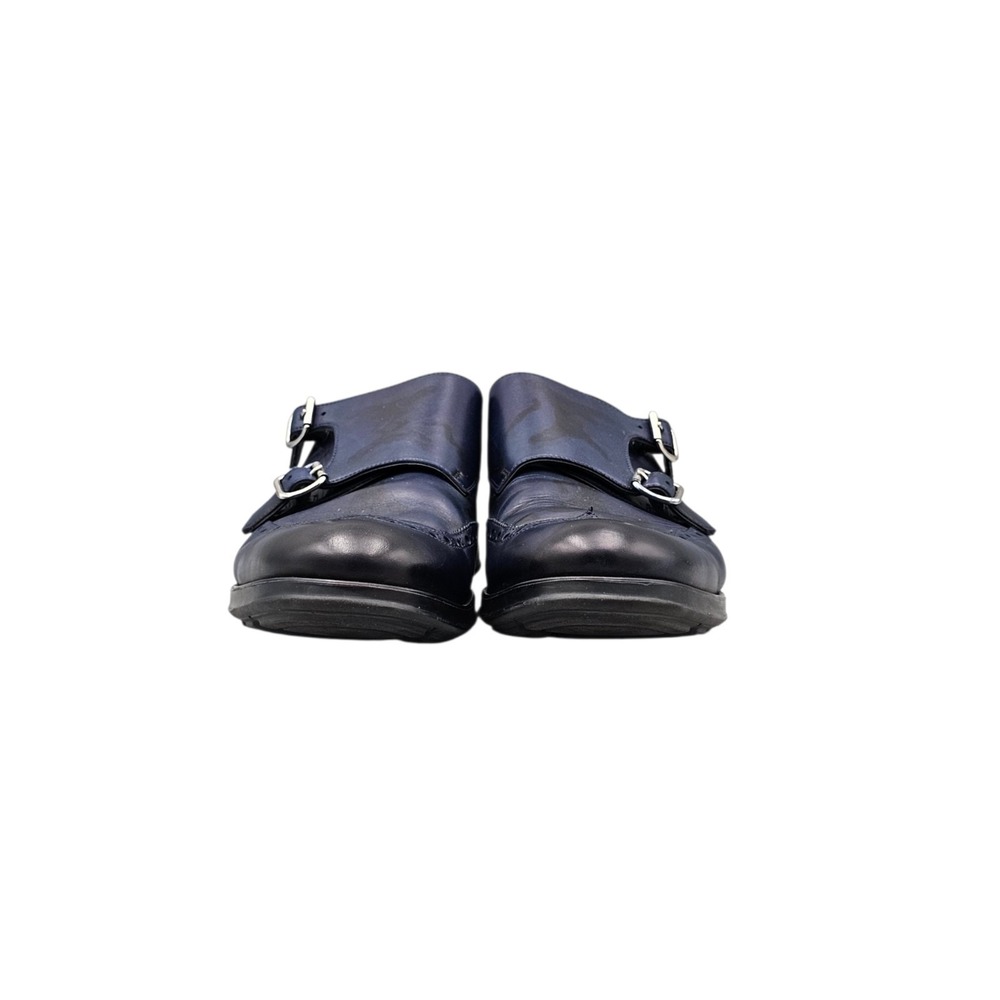 Fratelli Borgioli Men's Size 44 / 10 VGC Black And Blue Leather Monk Strap Shoes - Picture 2 of 8